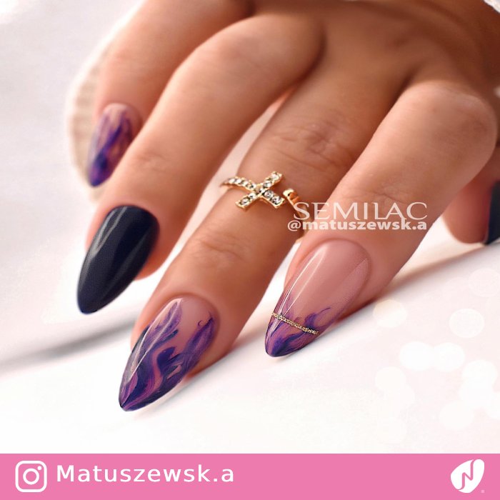 Watercolor Purple Nails